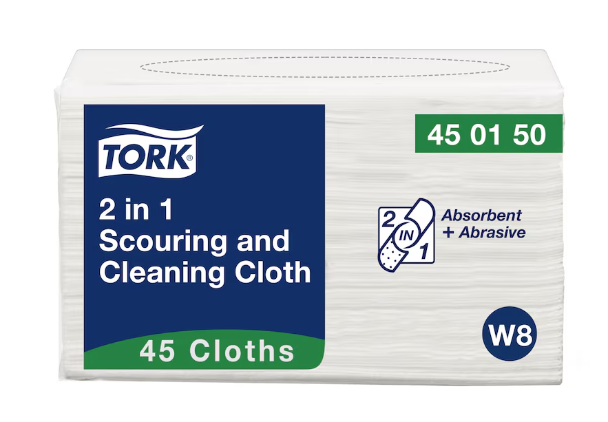 Tork 2 in 1 Scouring and Cleaning Cloth - Pack of 45 - Tork