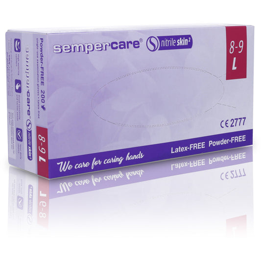 Nitrile Gloves Large Power Free Non Sterile Skin2 x 100 - Crest Medical