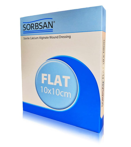 Sorbsan Flat Dressing 10cm x 10cm 1410 x Pack of 10 - 