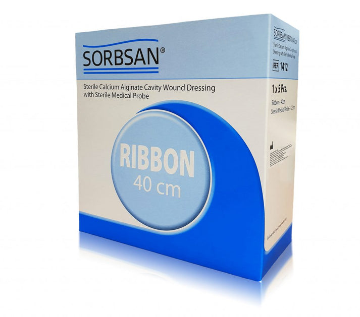 To Ribbon Dressing Sorbsan Ribbon Cavity Dressing with Probe - 40cm Pack of 5 – Medisave UK