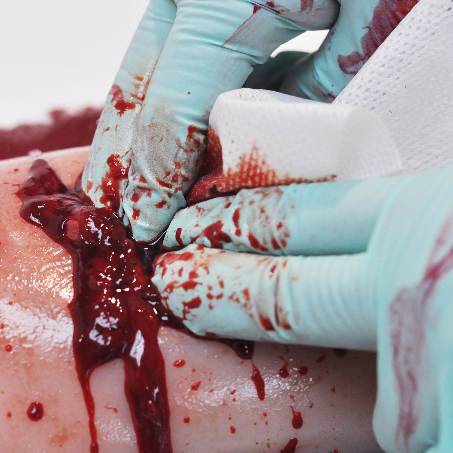 Hemorrhage Control Training Kit - Light Skin Tone Laceration - Z-folded Gauze - 