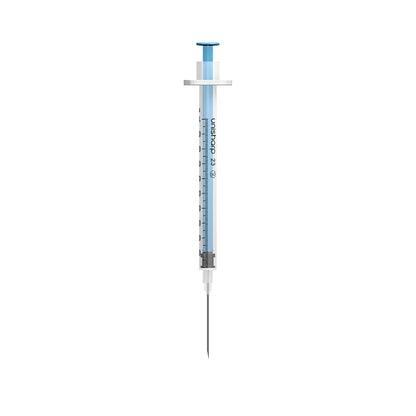 Unisharp 1mL Syringe with 23G 25mm (1 inch) fixed needle x 100