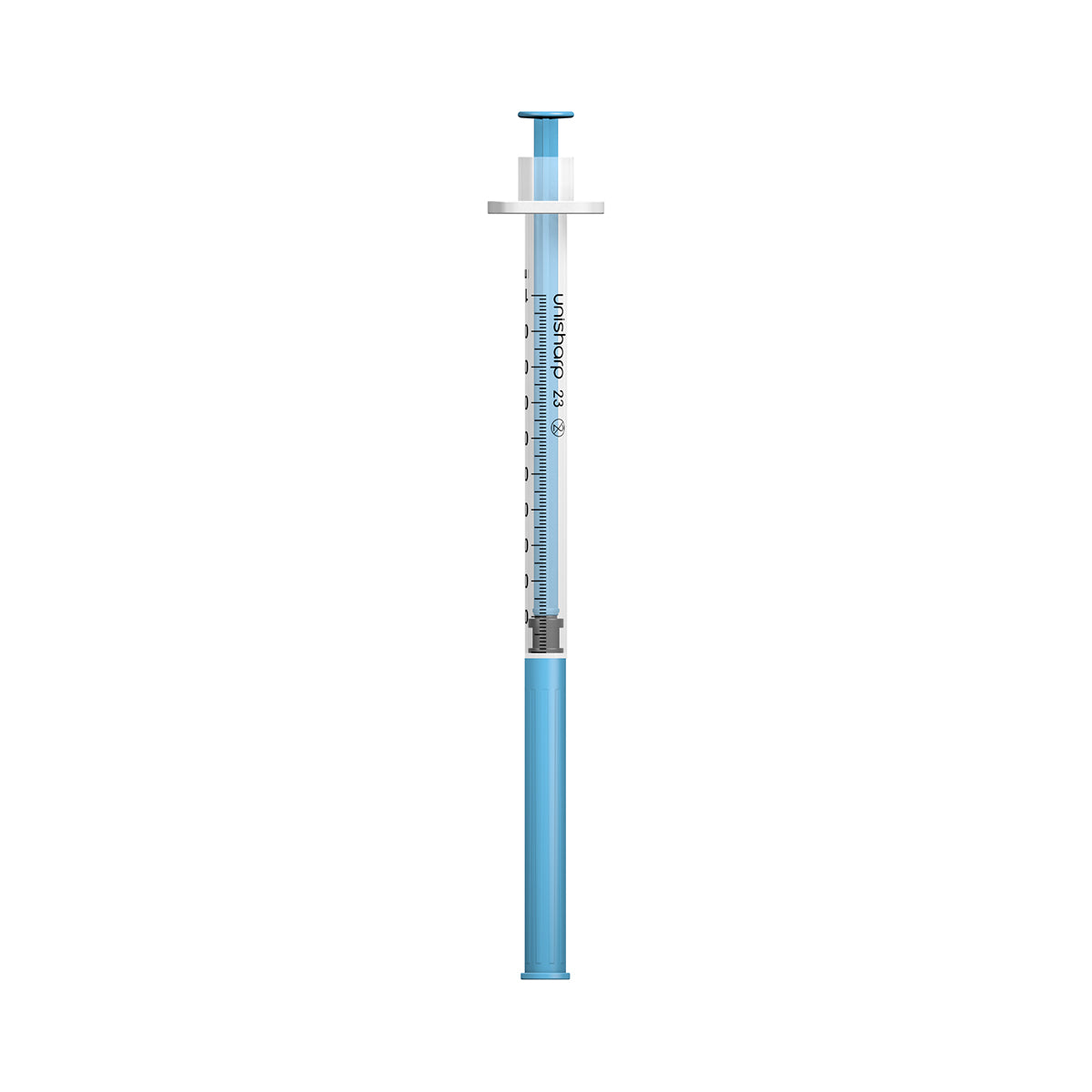 Unisharp 1mL 23G 32mm (1 1/4 inch) fixed needle syringe