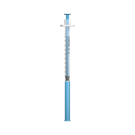 Unisharp 1mL 23G 32mm (1 1/4 inch) fixed needle syringe - Unisharp