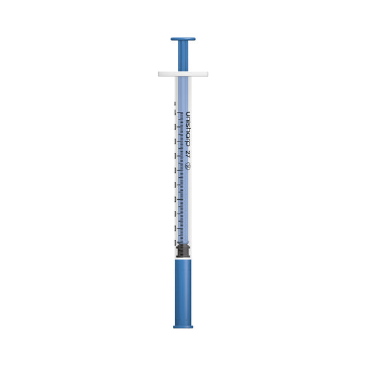 Unisharp 1ml Fixed 27G 0.5" - Blue  x 100 - 