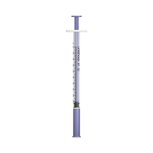 Unisharp 1ml Fixed 27G 0.5" Violet  x 100 - 