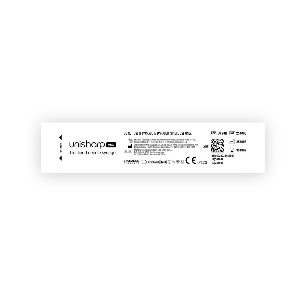 Unisharp 1ml Fixed 28G Green x 100 - 