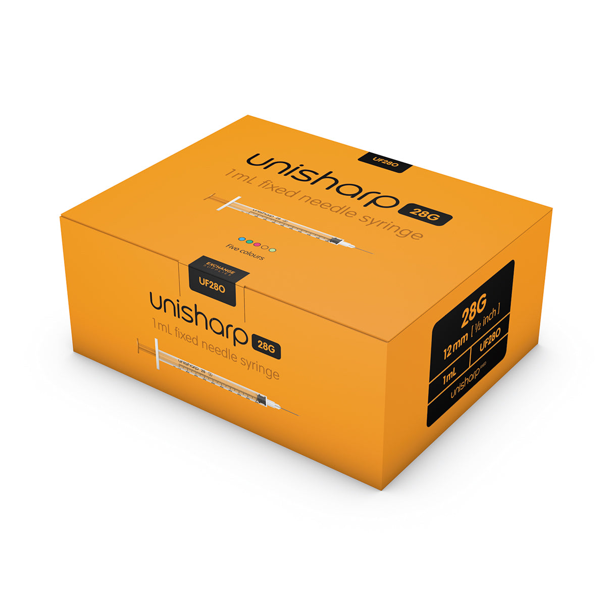 Unisharp 1ml Fixed 28G Pink x 100 - 