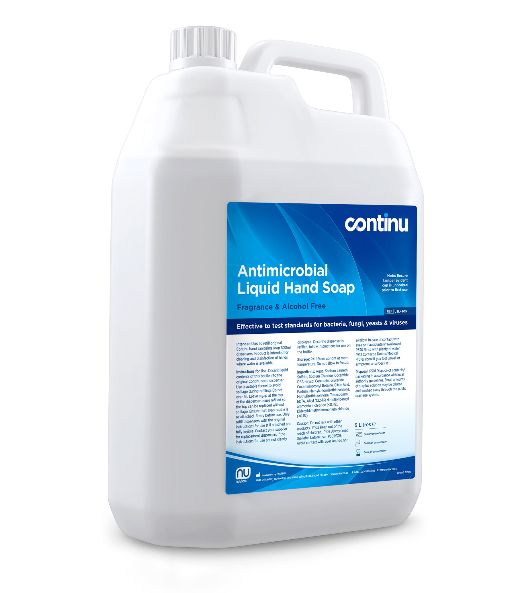 Continu 5 Anti-Microbial Soap - 5L REFILL x 1 - 
