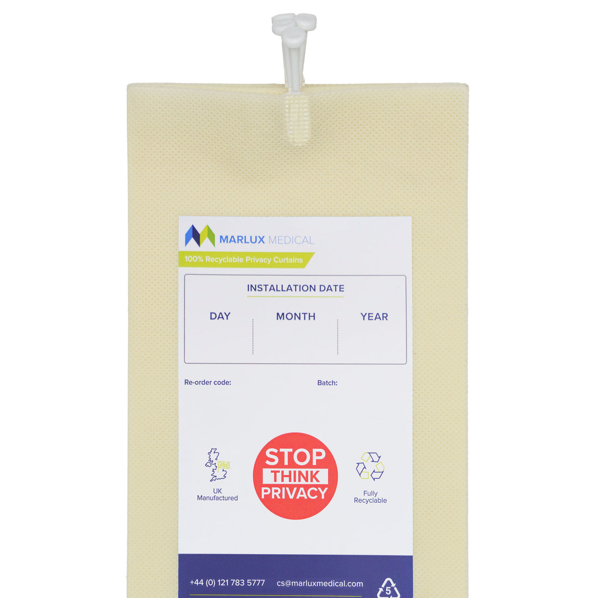 Marlux 1.8M x 1.95M Uni-Glide Anti-Bac Curtains - 