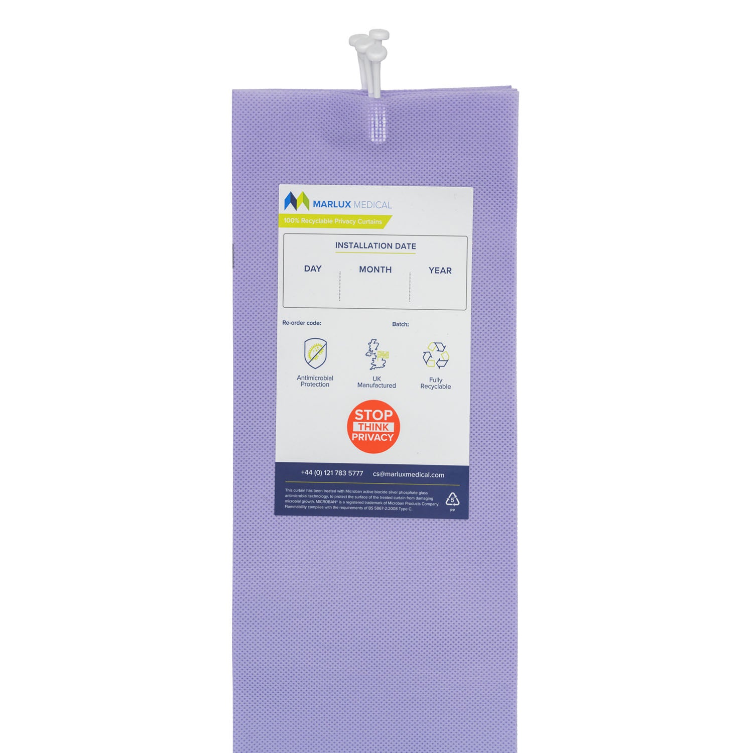 Marlux Medical Antimicrobial Treated Cubicle Curtain - 4200mm x 1950mm - Case of 12 - 