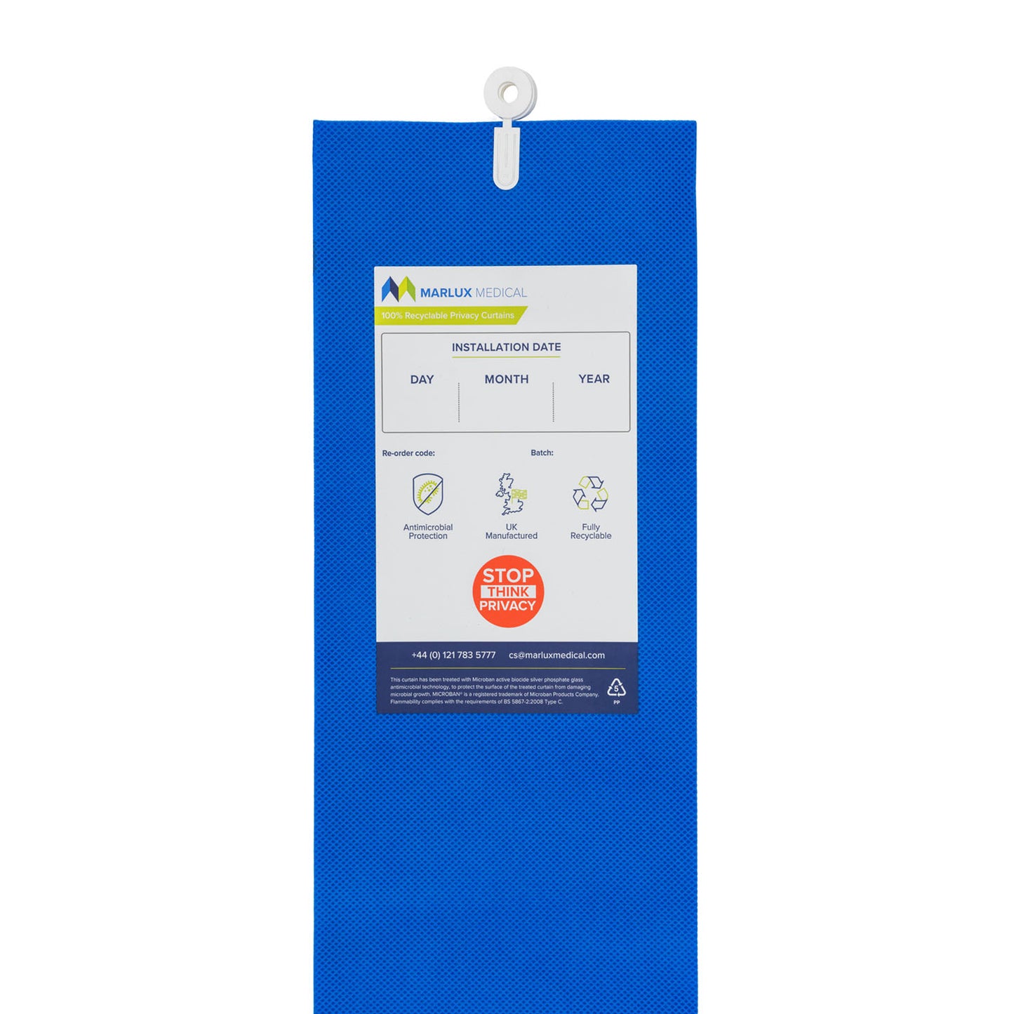 Marlux Medical Antimicrobial Treated Cubicle Curtain - 2400mm x 1950mm - Dove Grey - Case of 24 - 