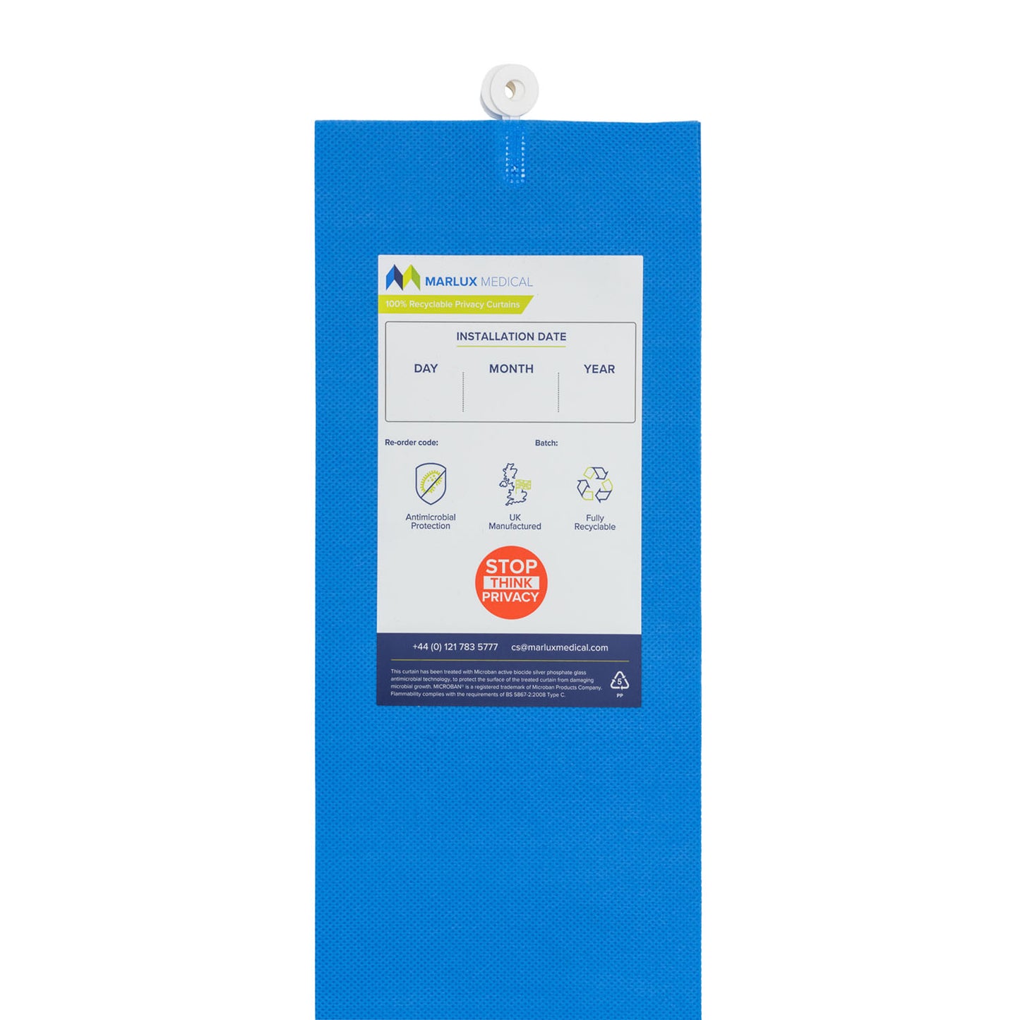 Marlux Medical Antimicrobial Treated Cubicle Curtain - 2400mm x 1950mm - Dove Grey - Case of 24 - 