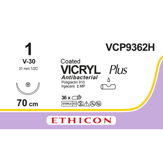 Vicryl Plus Violet Braided Animal Suture 70cm - Box of 36 - 