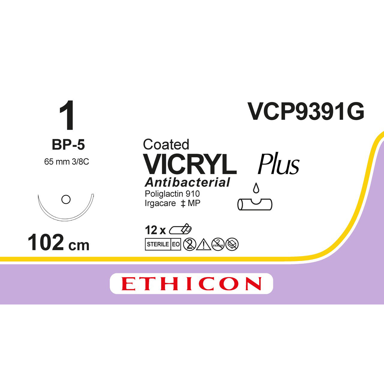 Vicryl Plus Braided Violet Suture 100cm - Box of 12