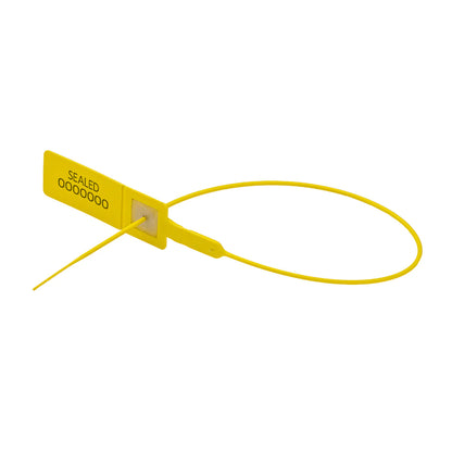 VersaPull Numbered Metal Jaw Plastic Security Seal - Yellow - 2mm x 415mm - 