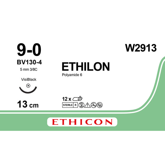 Ethilon Black Suture 9-0 13cm - Box of 12 - 