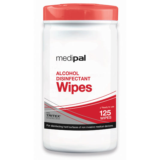 1 X Medipal Alcohol Wipes - Tub Of 125 Wipes - 