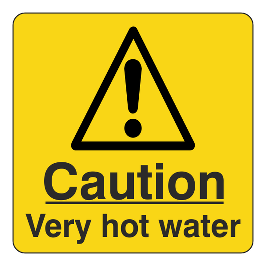 Caution Very Hot Water Sticker Sign