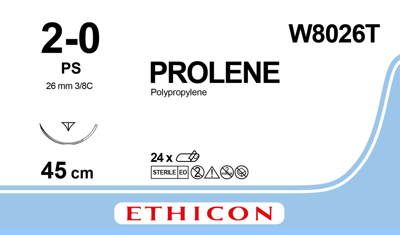 Prolene Blu 45cm M3 Usp2-0 S/A Ps Prime - Box Of 24 - Ethicon