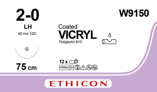 Vicryl Ct Vio 75cm M3 Usp2-0 S/A Lh - Box Of 12 - Ethicon
