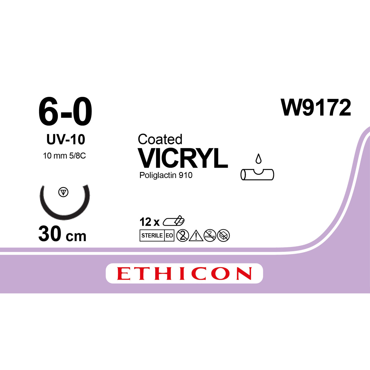 Vicryl Violet Suture 6-0 30cm - Box of 12