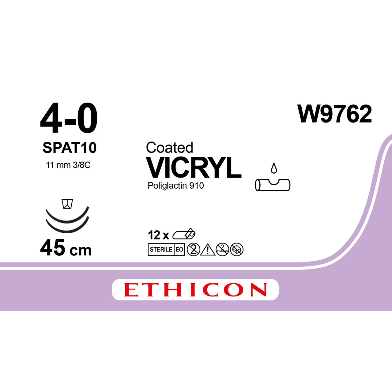 Vicryl 4-0 Undyed Braided 45cm M1.5 - Box of 12