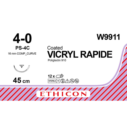Vicryl Rapide Undyed 45cm M1.5 4-0 - Box of 12 - 