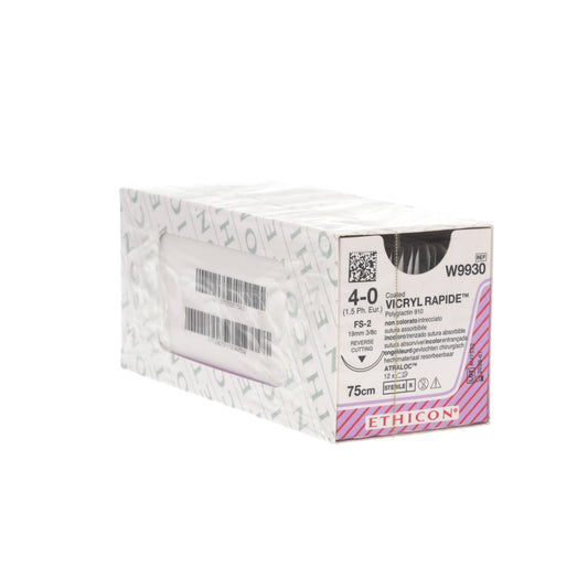 Coated VICRYL rapide Suture: 19mm 75cm undyed 4.0 1.5 (x12)