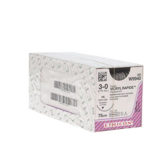 Coated VICRYL rapide Suture: 26mm 75cm undyed 3-0 2 (x12)