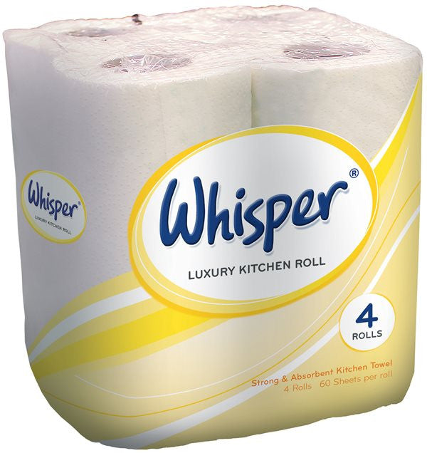 2 Ply White Kitchen Roll - 60 Sheets - Pack of 24