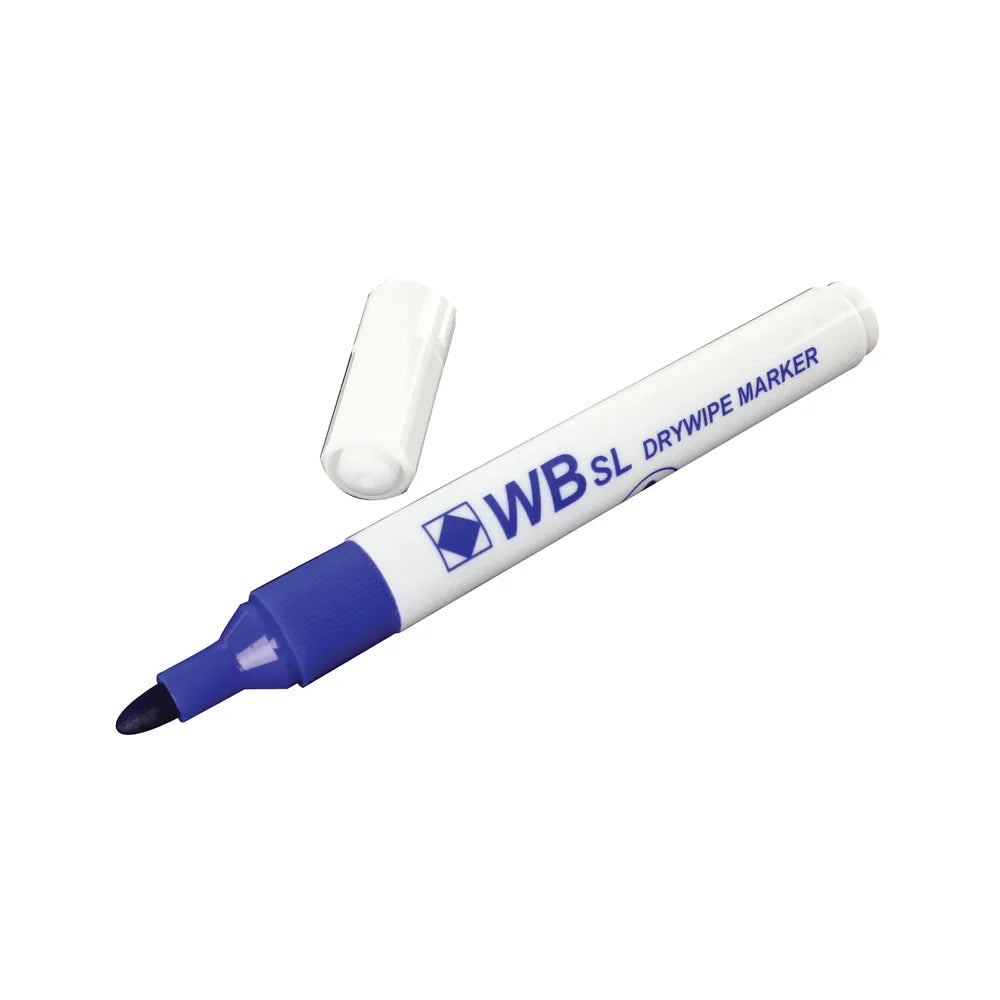 Blue Whiteboard Marker Pens - Bullet Tip - Pack of 10