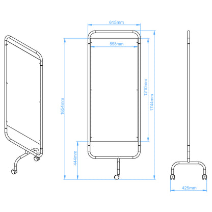 Solid Panel Ward Screen - White - Shuttleworth