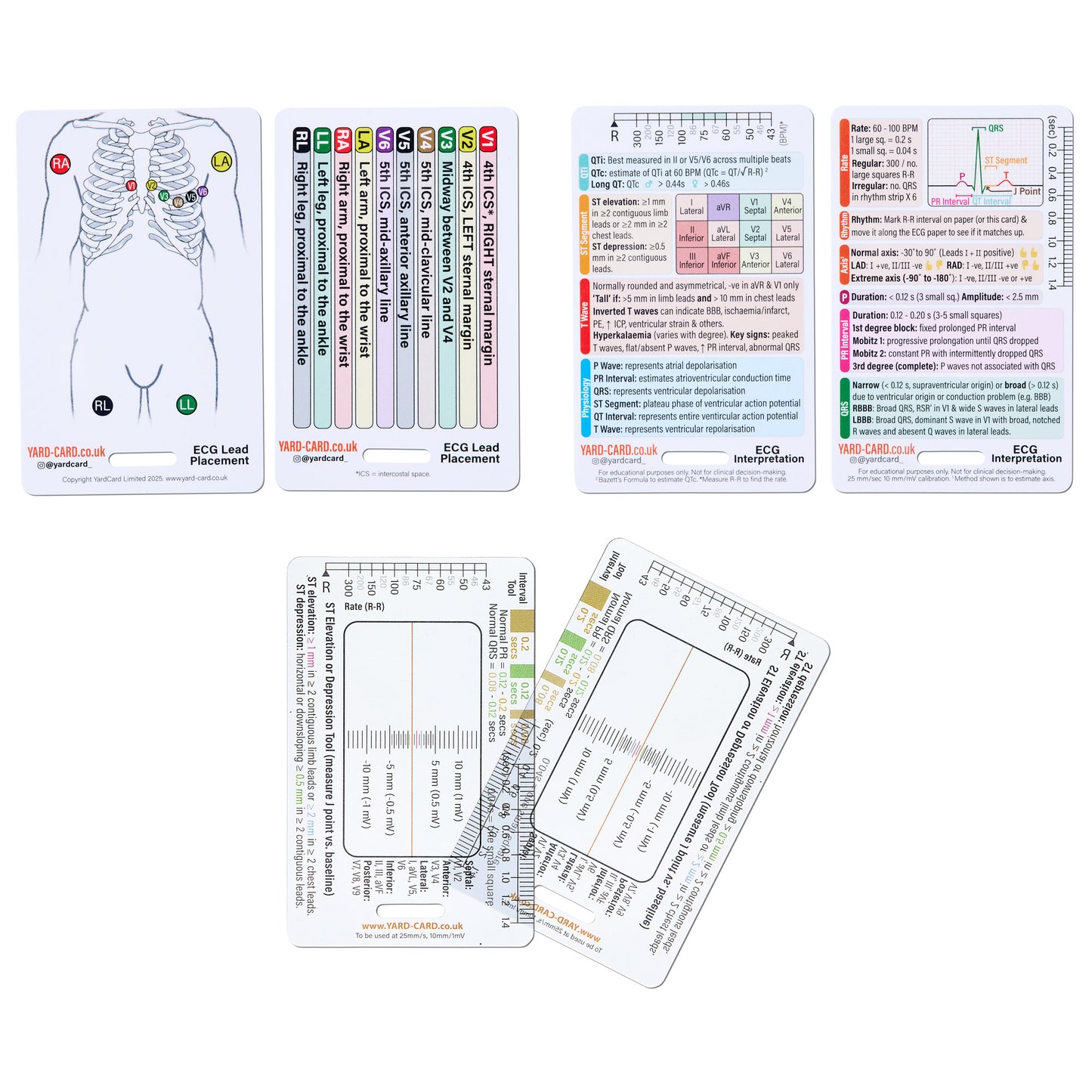 Set of 12 Essential Lanyard Cards (ID Card Size) with Holder & Retractable Reel - 