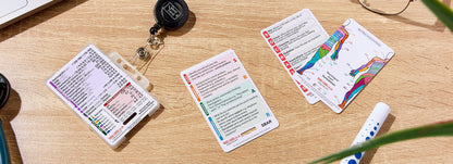 Set of 12 Essential Lanyard Cards (ID Card Size) with Holder & Retractable Reel - 