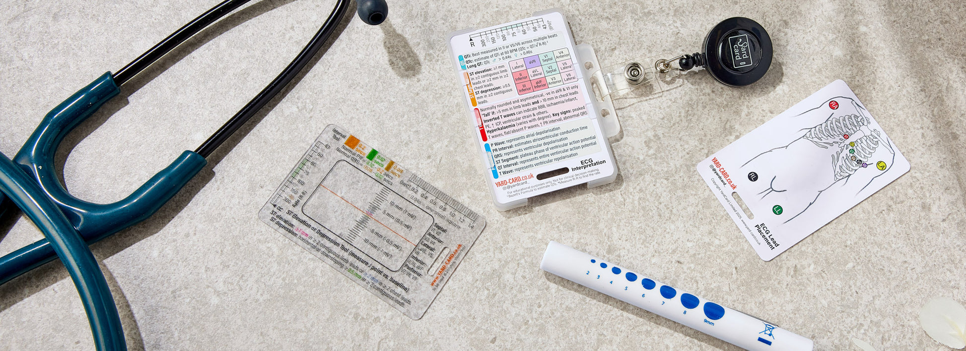 Set of 12 Essential Lanyard Cards (ID Card Size) with Holder & Retractable Reel - 