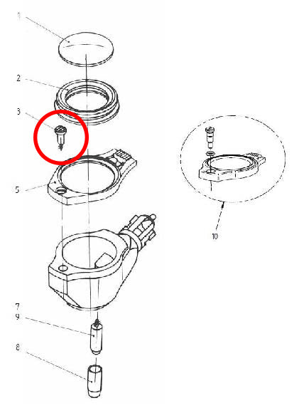 FIXING SCREW WITH O-RING for BETA 100 Veterinary Otoscope - 