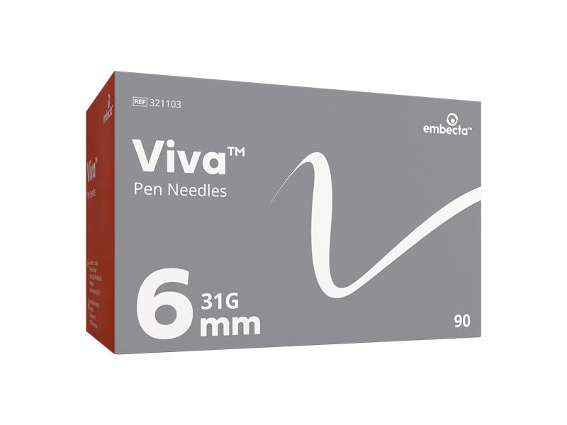 BD Viva™ Pen Needles 0.25mm (31G) x 6mm - Box of 90