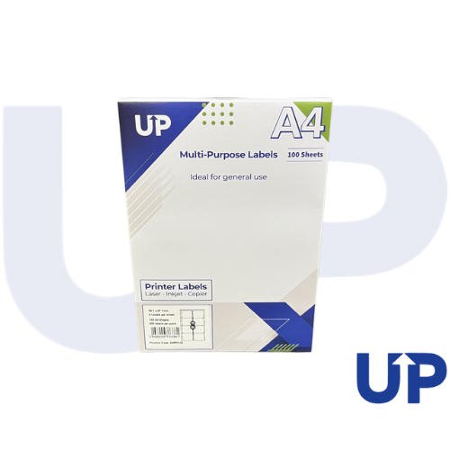 A4 Multipurpose Labels 8 Per Sheet 199.6 x 289mm (WHighte) Pack of 100 - Compatible - 