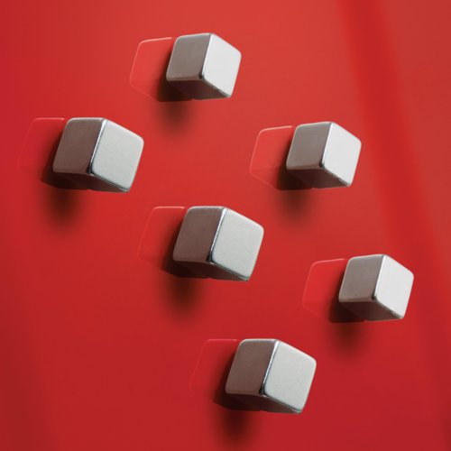 C5 "Strong" Silver Cube Design Magnets 10mm x 10mm x 10mm - Pack of 6