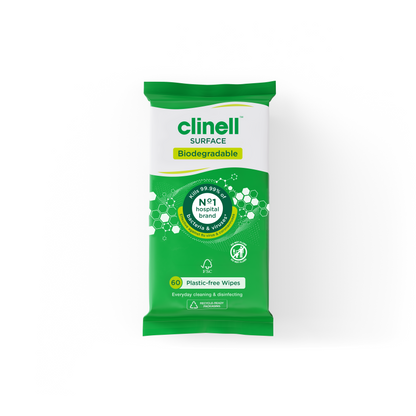 Clinell Universal Wipes (60 Wipes Per Pack) Plastic Free Biodegradable - 