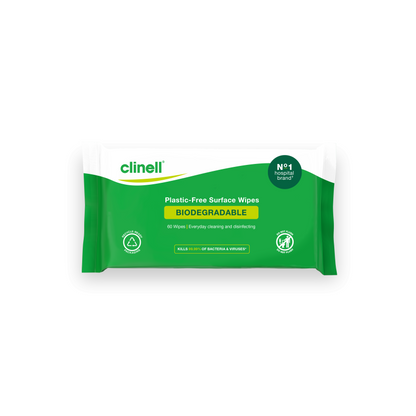 Clinell Universal Wipes (60 Wipes Per Pack) Plastic Free Biodegradable - Clinell