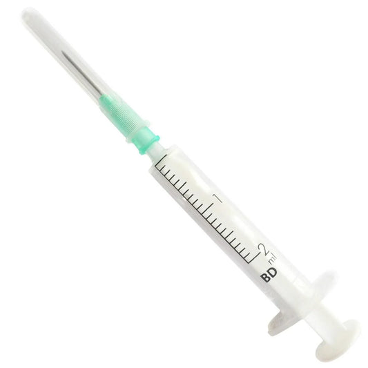 BD 2ml Discardit Luer Slip Syringe and Needle 21G x 5/8" - Box of 100