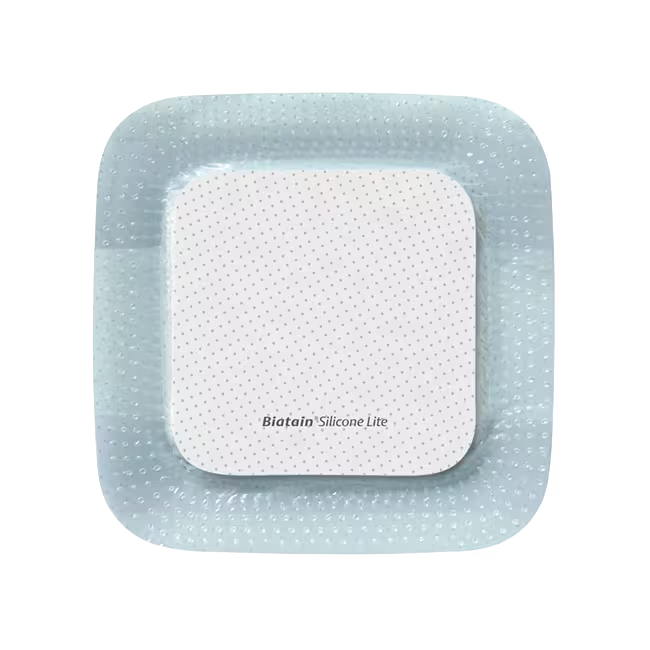 BIATAIN Silicone Lite Dressing - 7.5 x 7.5cm - Box of 10