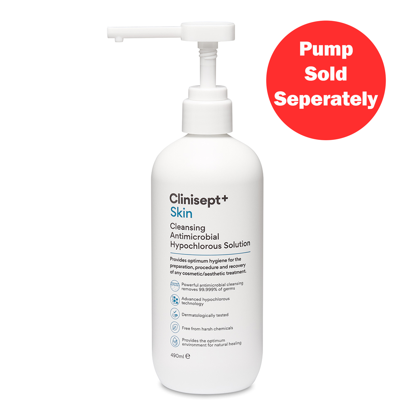 Clinisept+ Skin Cleansing Antimicrobial Hypochlorous Solution - 490ml