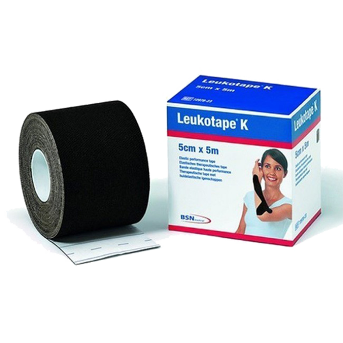 Leukotape® Kinesiology Tape 5cm x 5m - Black Pack of 5