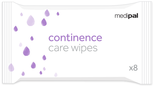 Medipal Wet Continence Patient Wipes with Dimethicone - 8 Wipes - 