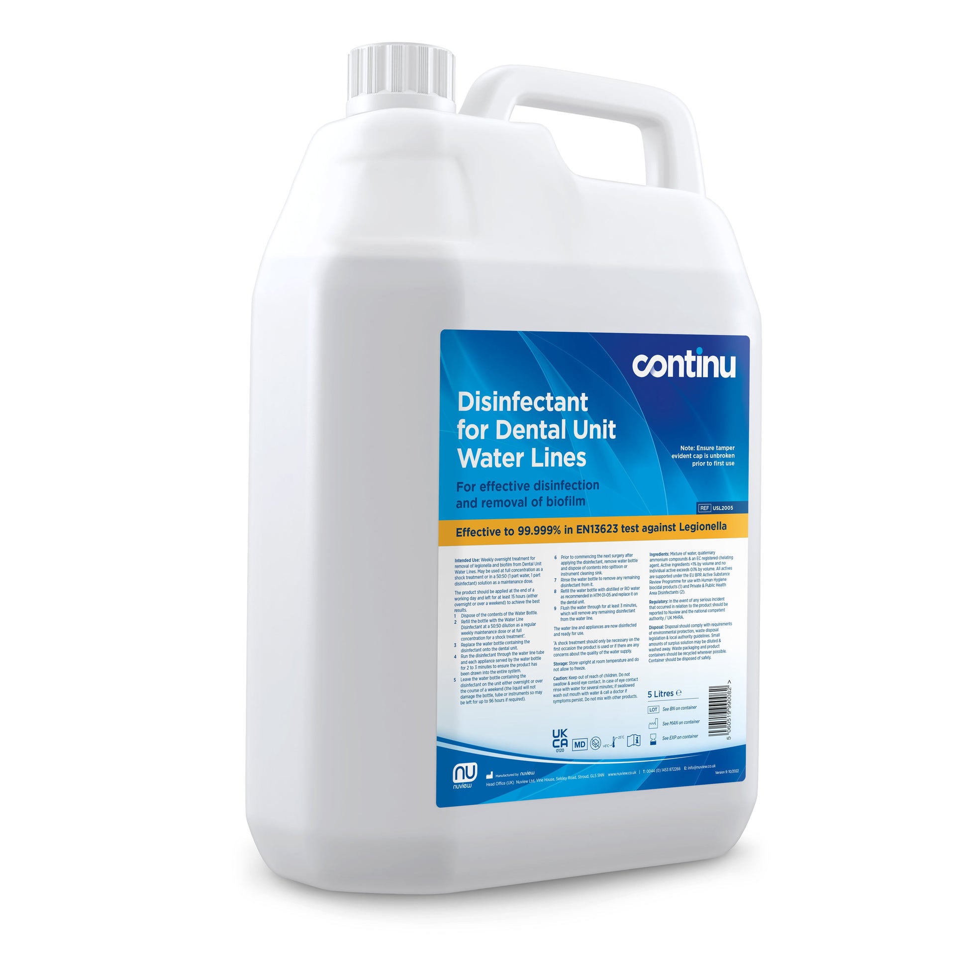 Continu Disinfectant for Dental Unit Water Lines 5 Litres - 