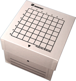 Storage box, slip-on lid, cardboard, format: 7x7, for 49x15ml collection tubes - 