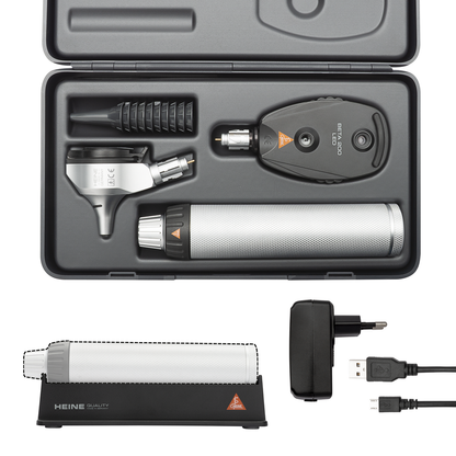 Heine BETA 200 LED Ophthalmoscope + BETA 400 LED F.O. Otoscope - 